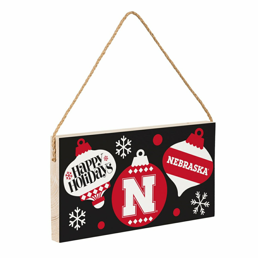University of Nebraska Holiday Wood Wall Sign, 6x11