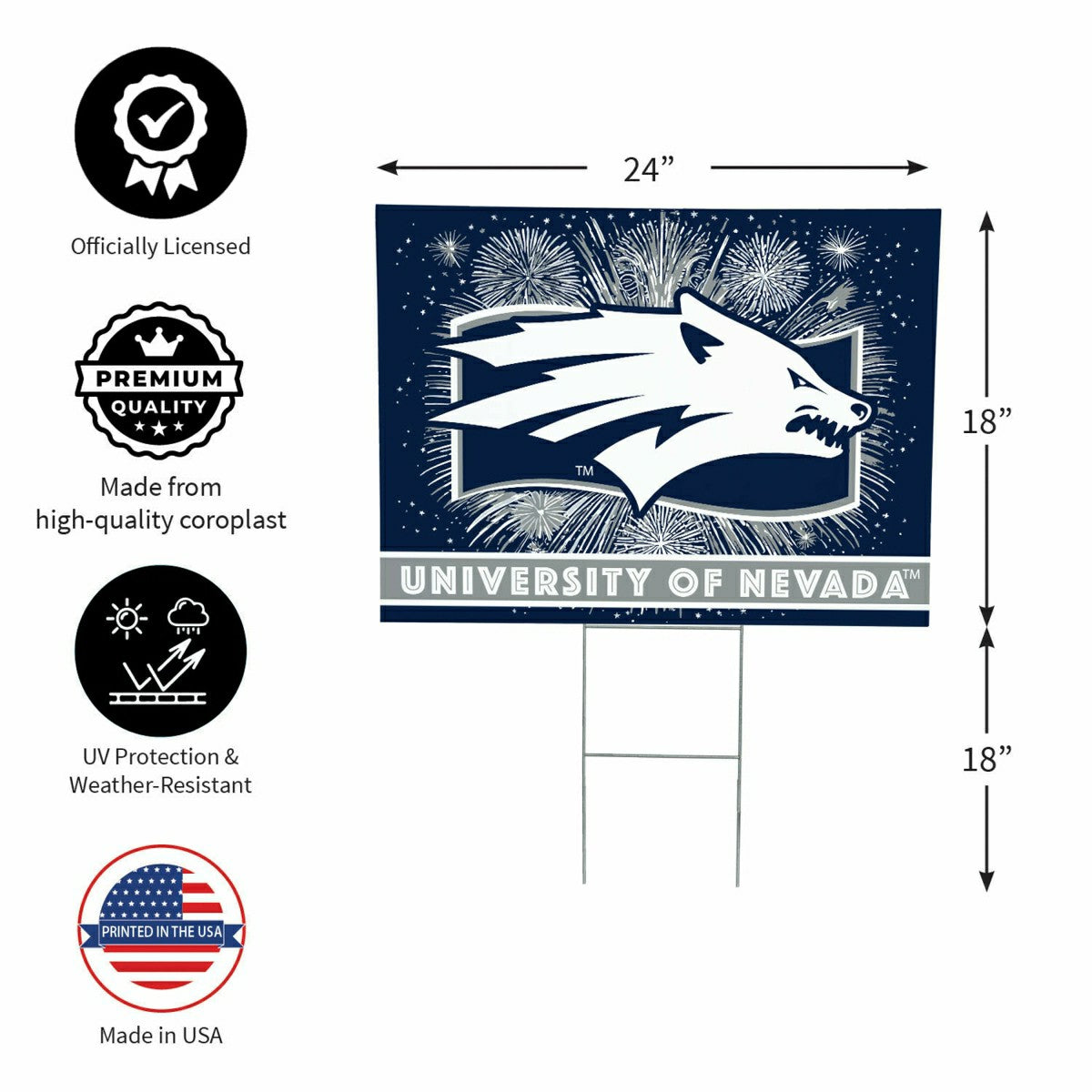 University of Nevada Yard Sign, Patriotic