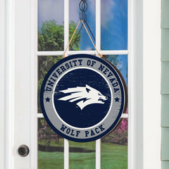 University of Nevada Round Door Décor with Hanging Rope, 18x18