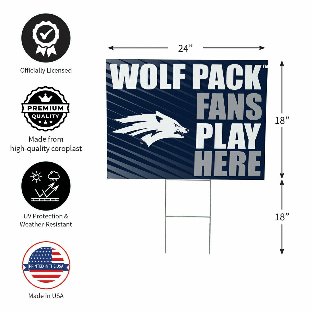 University of Nevada Coroplast Yard Sign "Fans Play Here"