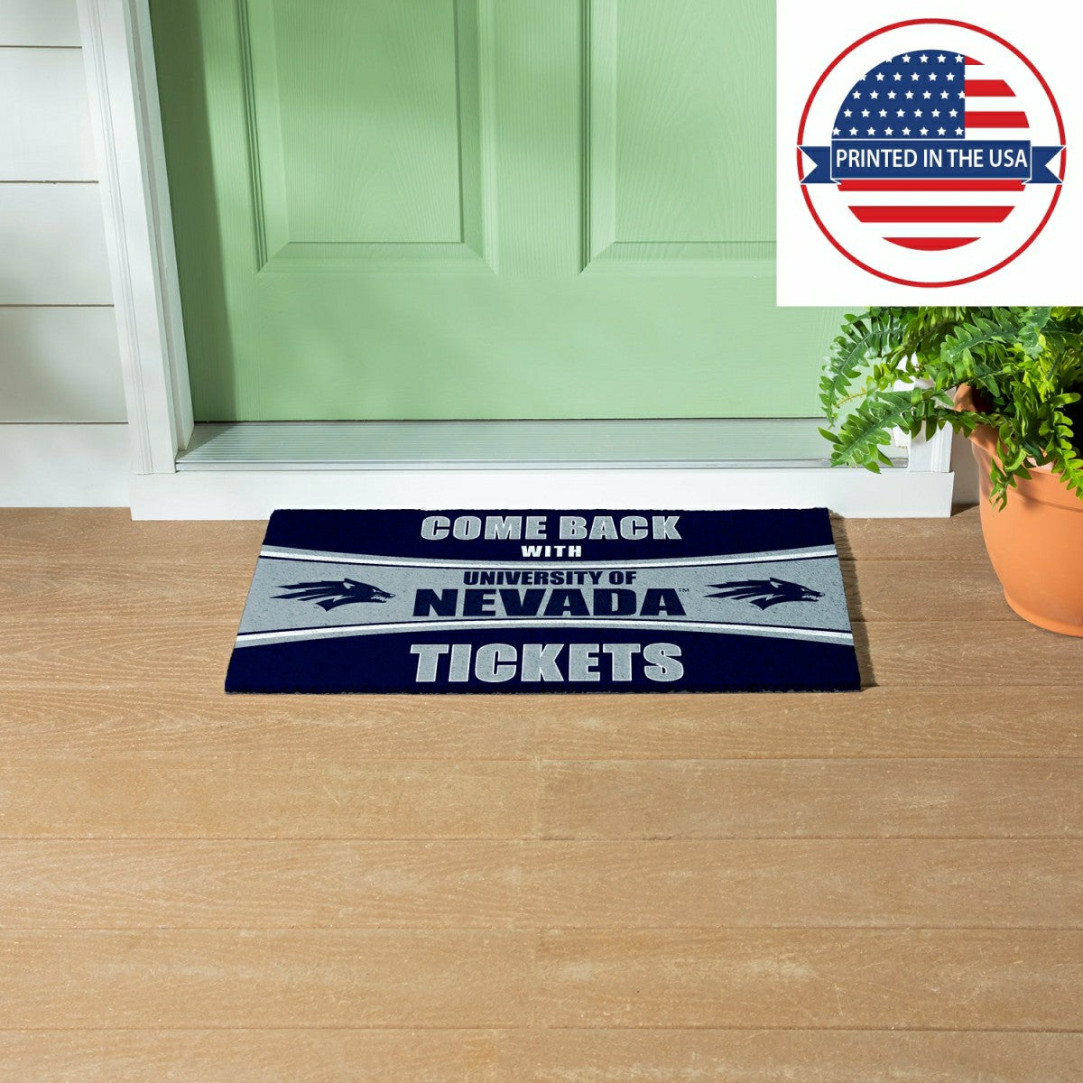 28" x 16" PVC Trapper Mat, Come Back with Tickets, University of Nevad
