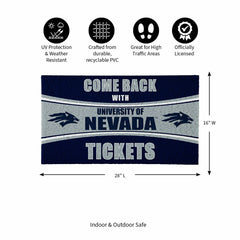 28" x 16" PVC Trapper Mat, Come Back with Tickets, University of Nevad