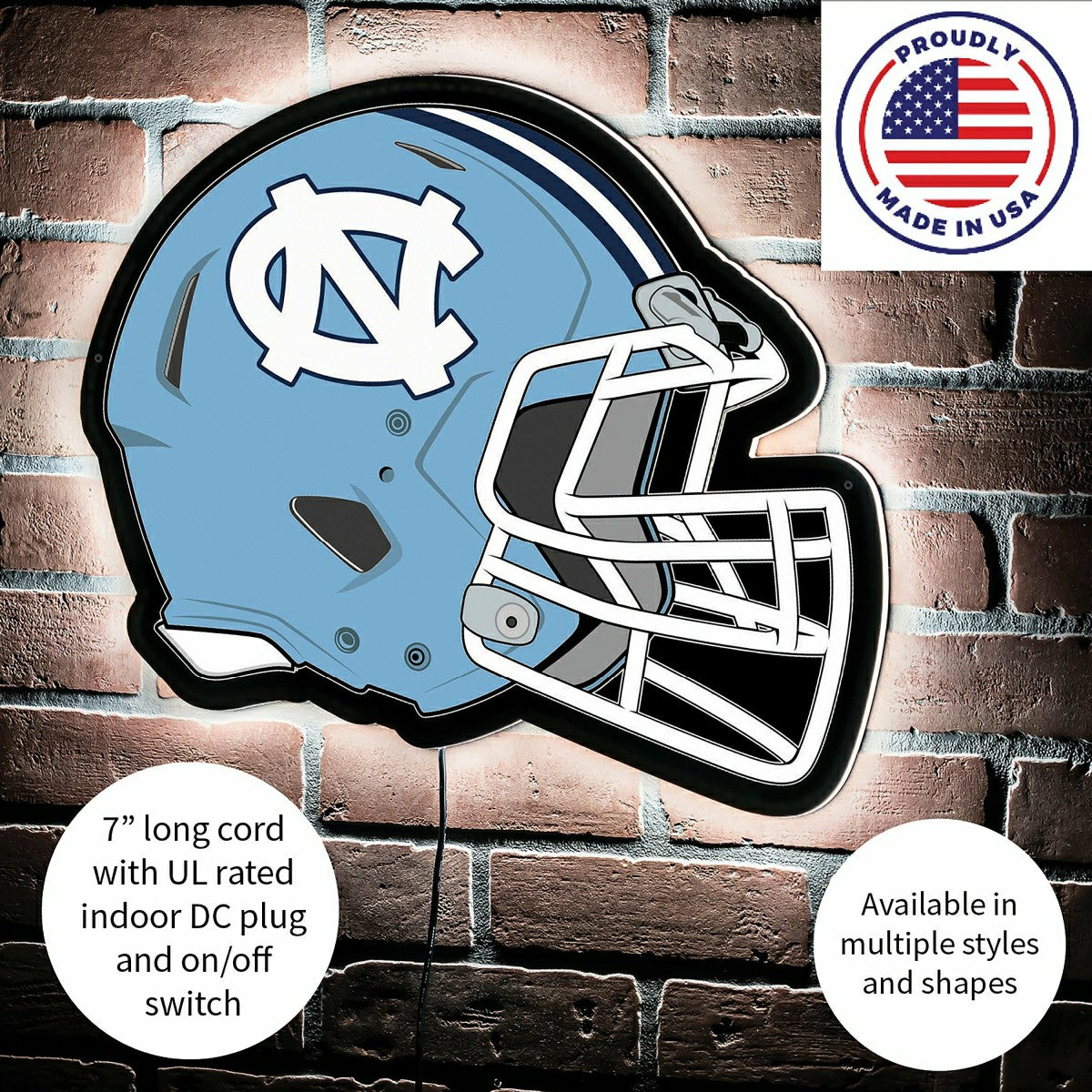 LED Wall Decor, Helmet, University of North Carolina