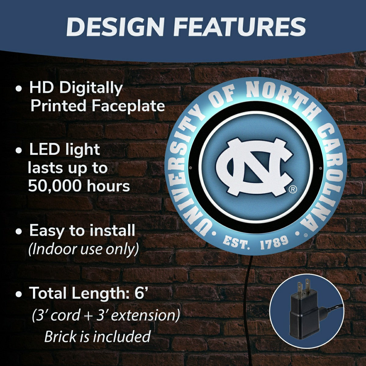 University of North Carolina, Metal Lite, Round