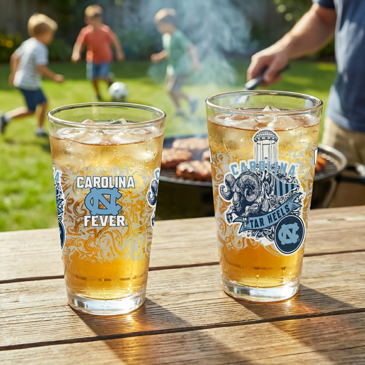 University of North Carolina 16oz Glass pint, Set of 2
