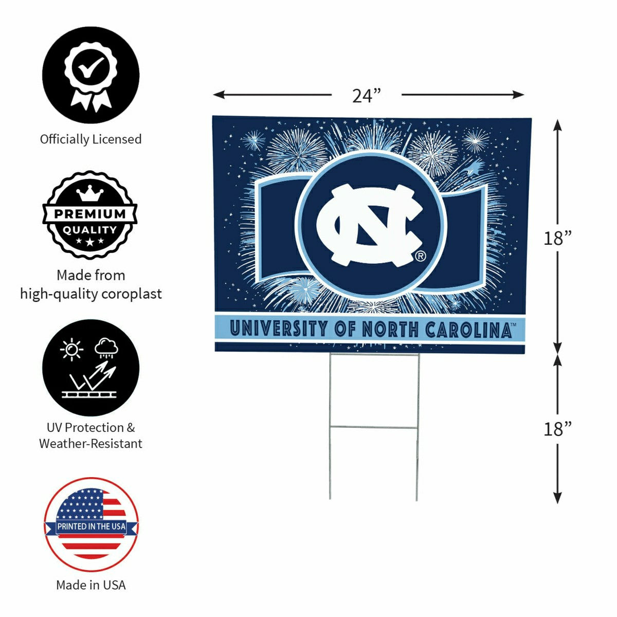 University of North Carolina Yard Sign, Patriotic