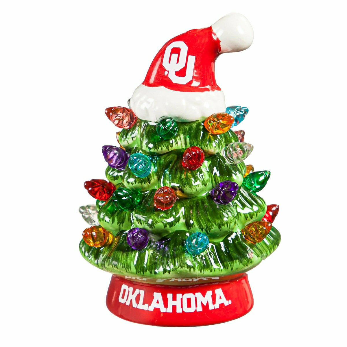 4" Mini LED Tabletop Christmas Tree, Set of 2, University of Oklahoma