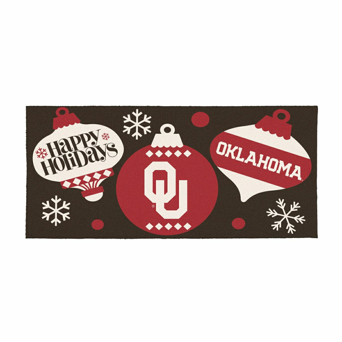 University of Oklahoma Holiday Flocked Coir Sassafras Switch Mat, 22"x