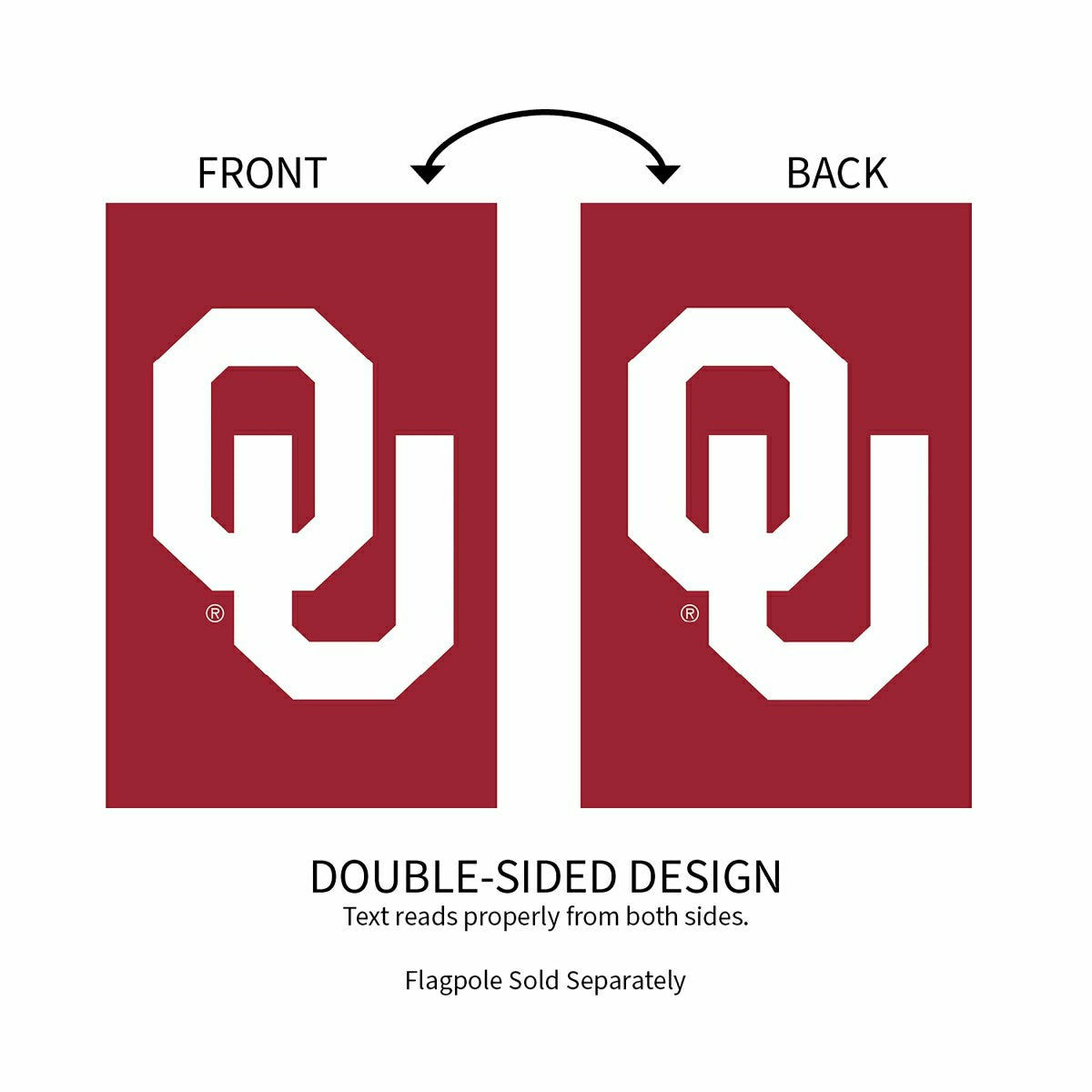 University of Oklahoma Applique House Flag