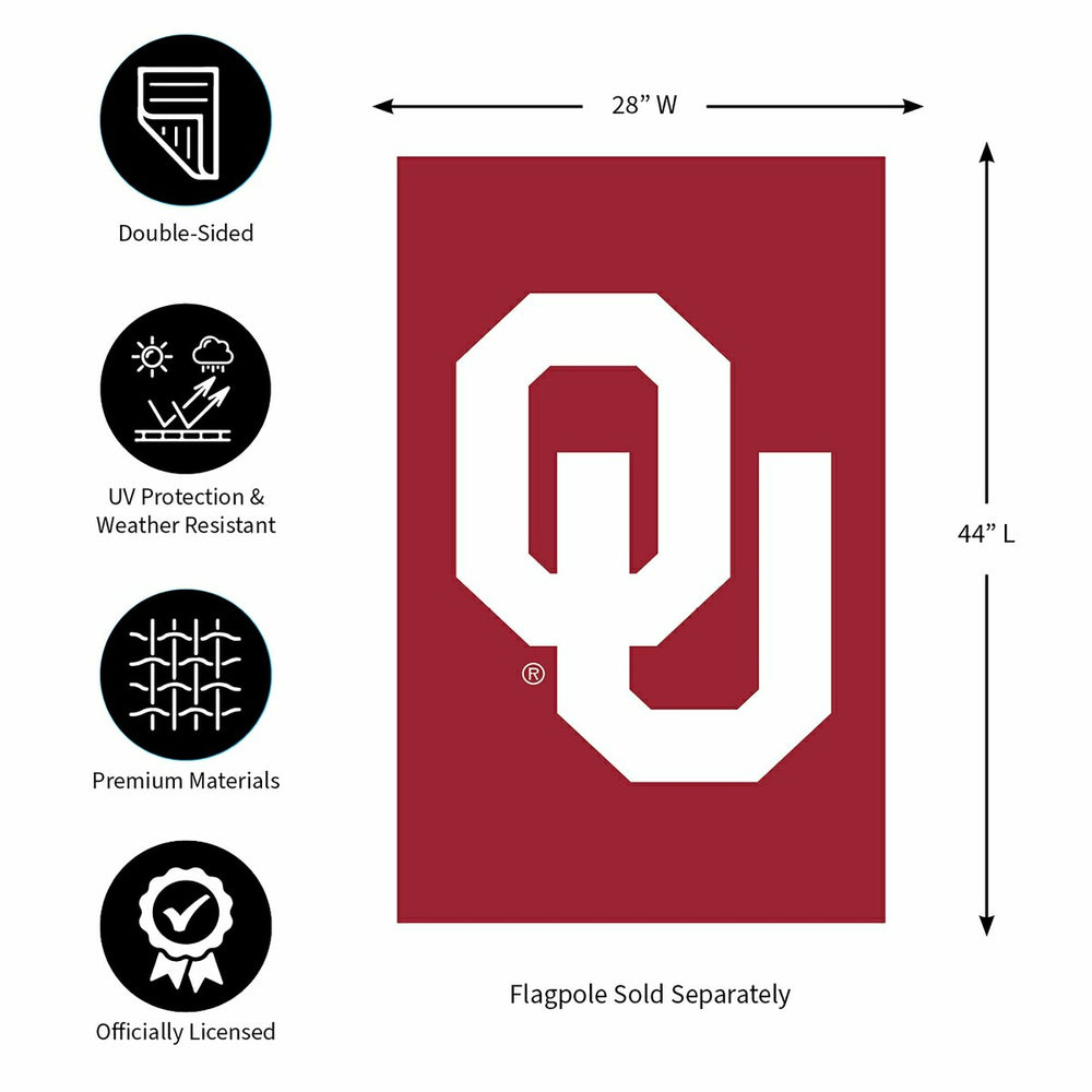 University of Oklahoma Applique House Flag