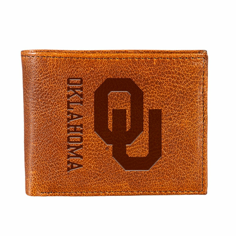 University of Oklahoma, Embossed 100% Genuine Tumbled Leather Passcase