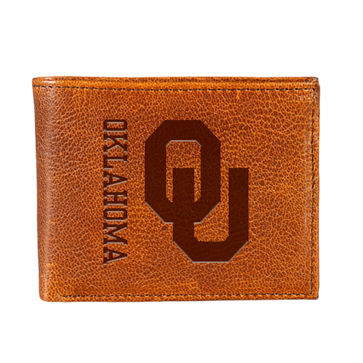 University of Oklahoma, Embossed 100% Genuine Tumbled Leather Passcase