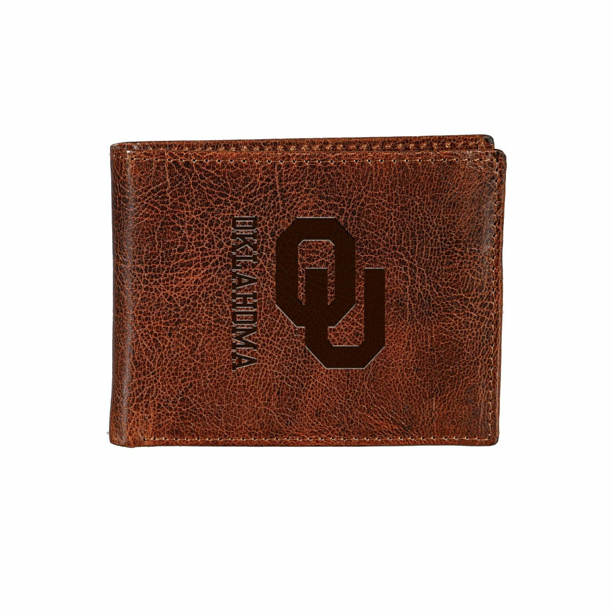 University of Oklahoma, Embossed 100% Genuine Tumbled Leather Passcase