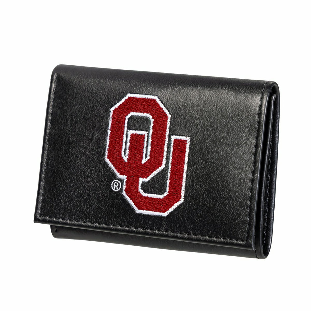 University of Oklahoma Black Tri-Fold Embroidered Wallet w/ RFID Blocking