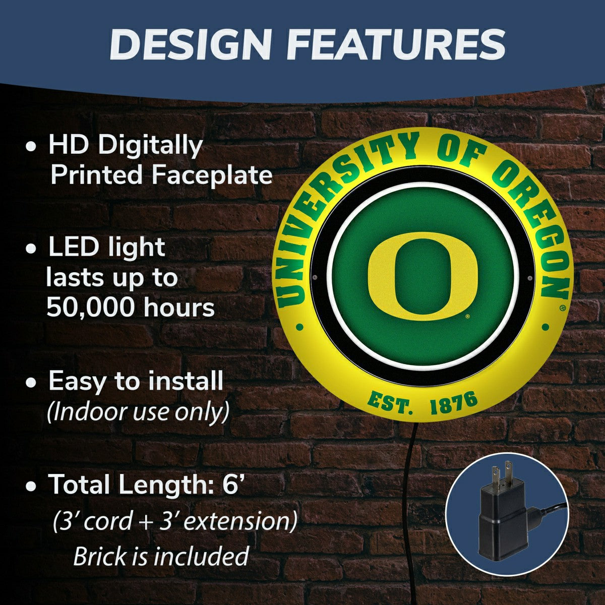 University of Oregon, Metal Lite, Round