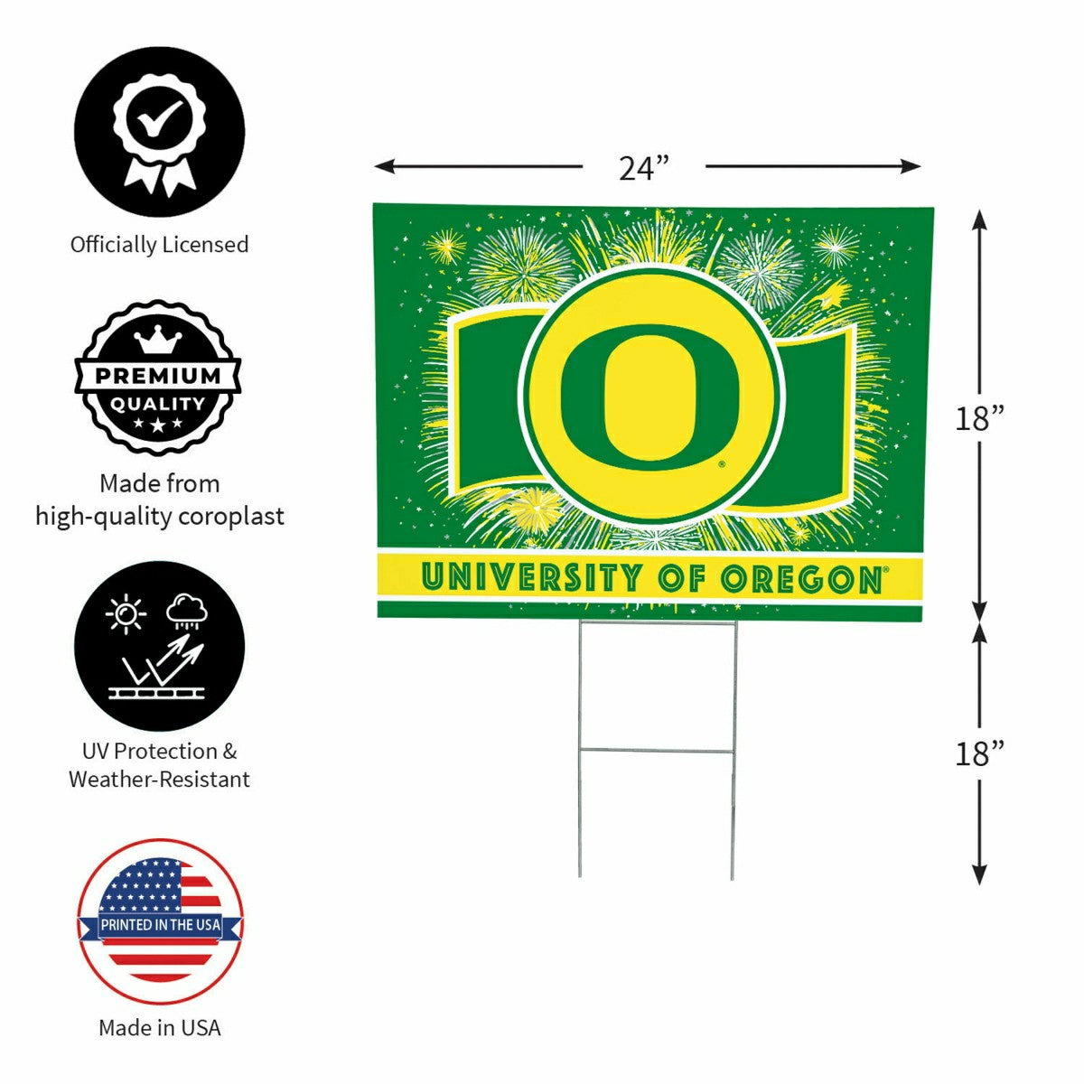 University of Oregon Yard Sign, Patriotic