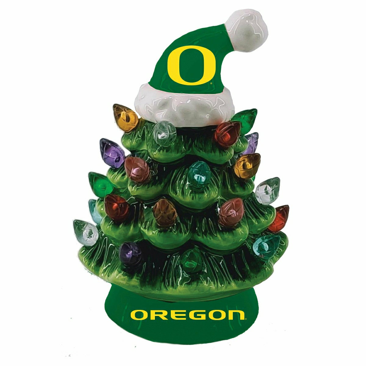 4" Mini LED Tabletop Christmas Tree, Set of 2, University of Oregon