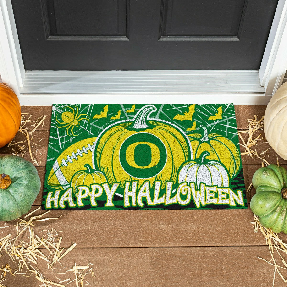 University of Oregon Halloween PVC Mat, 28"x16"