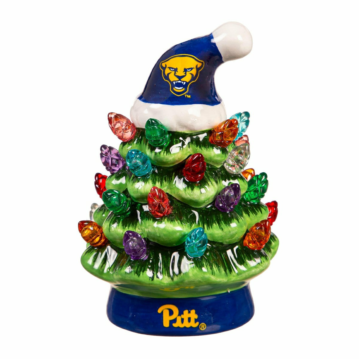 4" Mini LED Tabletop Christmas Tree, Set of 2, University of Pittsburg