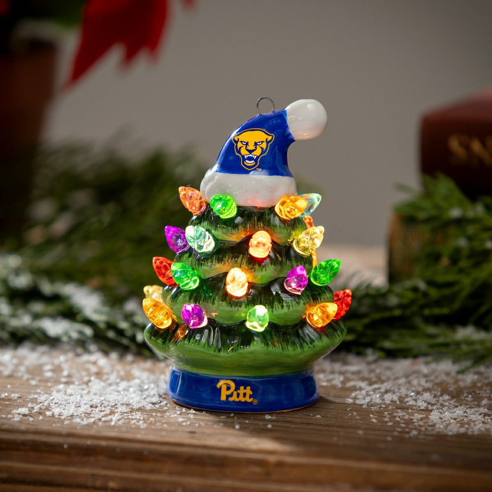 4" Mini LED Tabletop Christmas Tree, Set of 2, University of Pittsburg