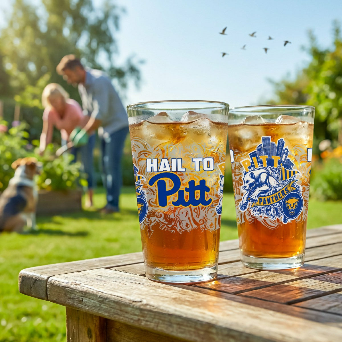 University of Pittsburgh 16oz Glass pint, Set of 2