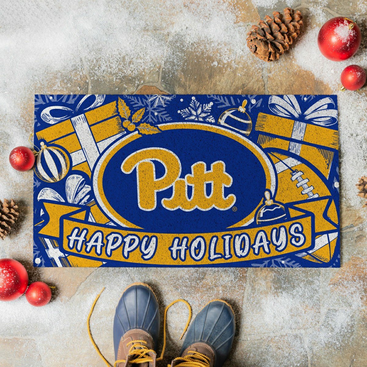 University of Pittsburgh Holiday PVC Mat, 28"x16"