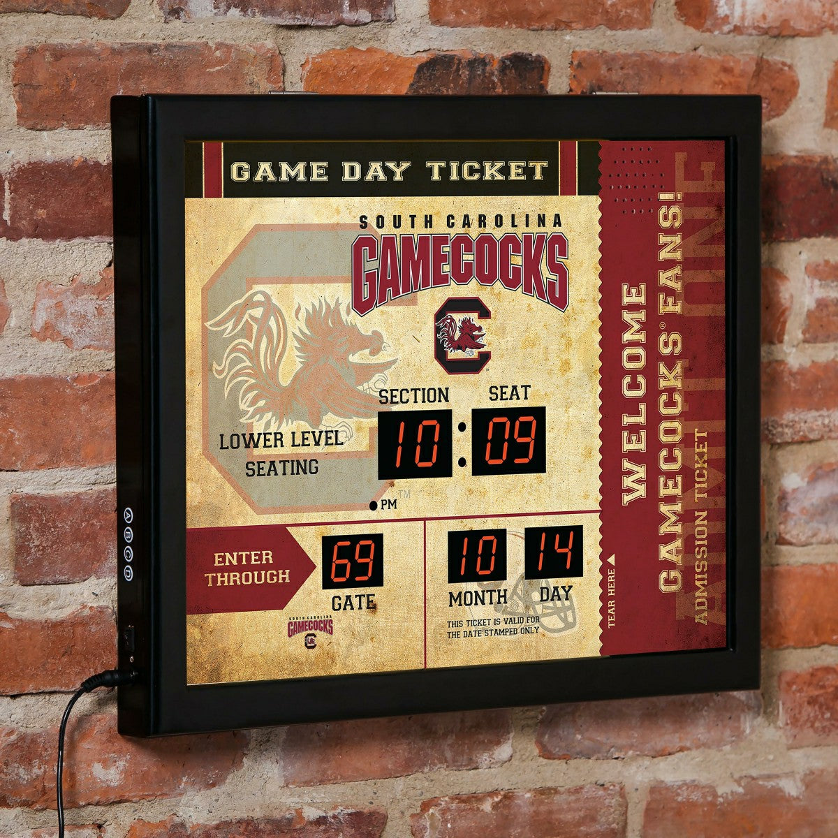 Scoreboard Wall Clock, South Carolina