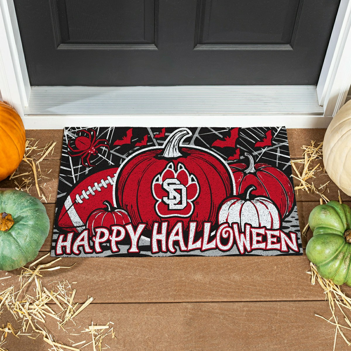 University of South Dakota Halloween PVC Mat, 28"x16"