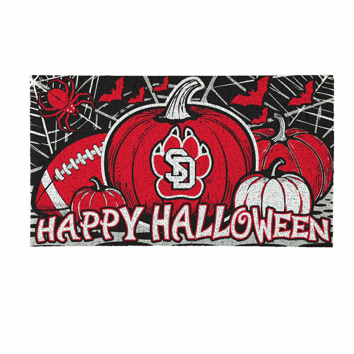 University of South Dakota Halloween PVC Mat, 28"x16"