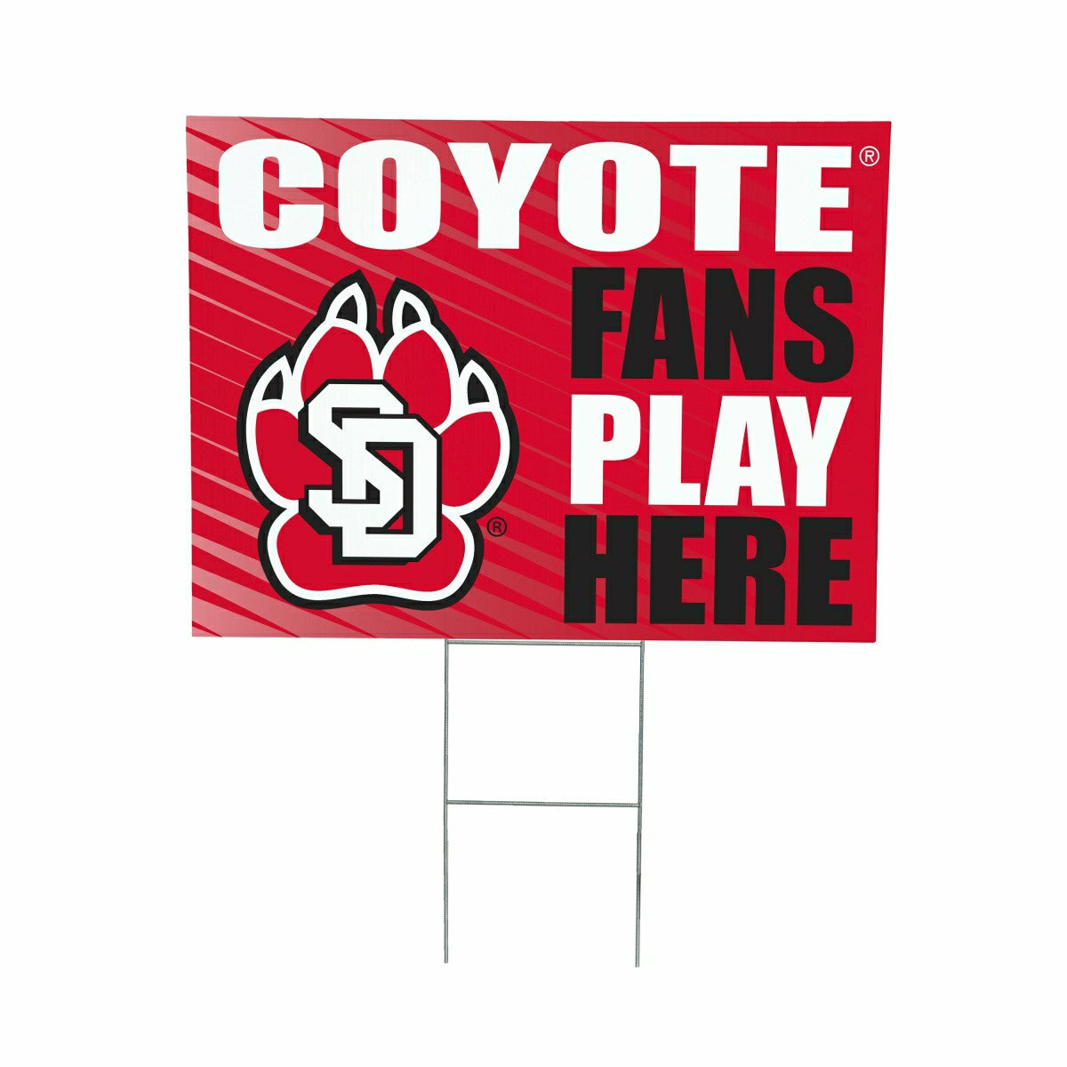 University of South Dakota Coroplast Yard Sign "Fans Play Here"