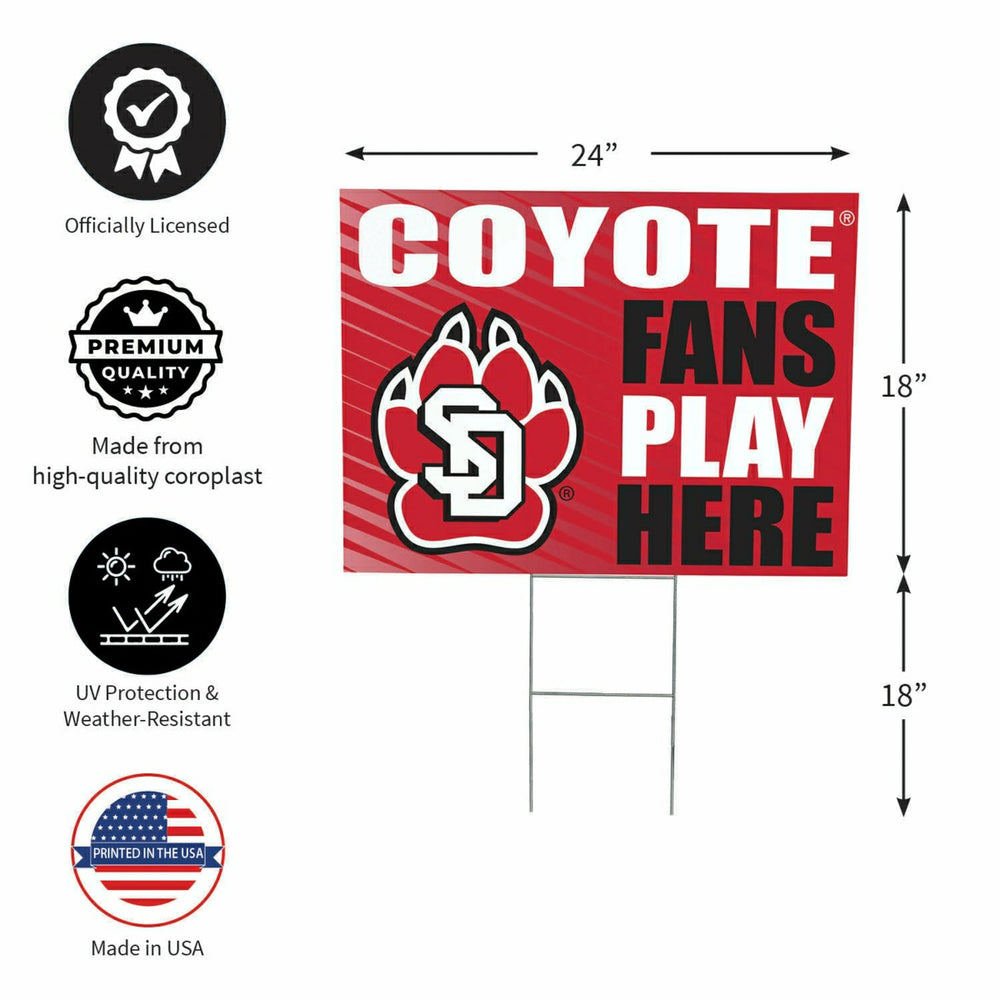 University of South Dakota Coroplast Yard Sign "Fans Play Here"