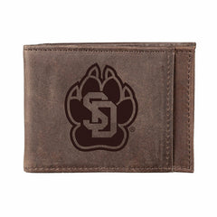 Front Pocket Wallet w/ RFID Blocking, University of South Dakota, Brow