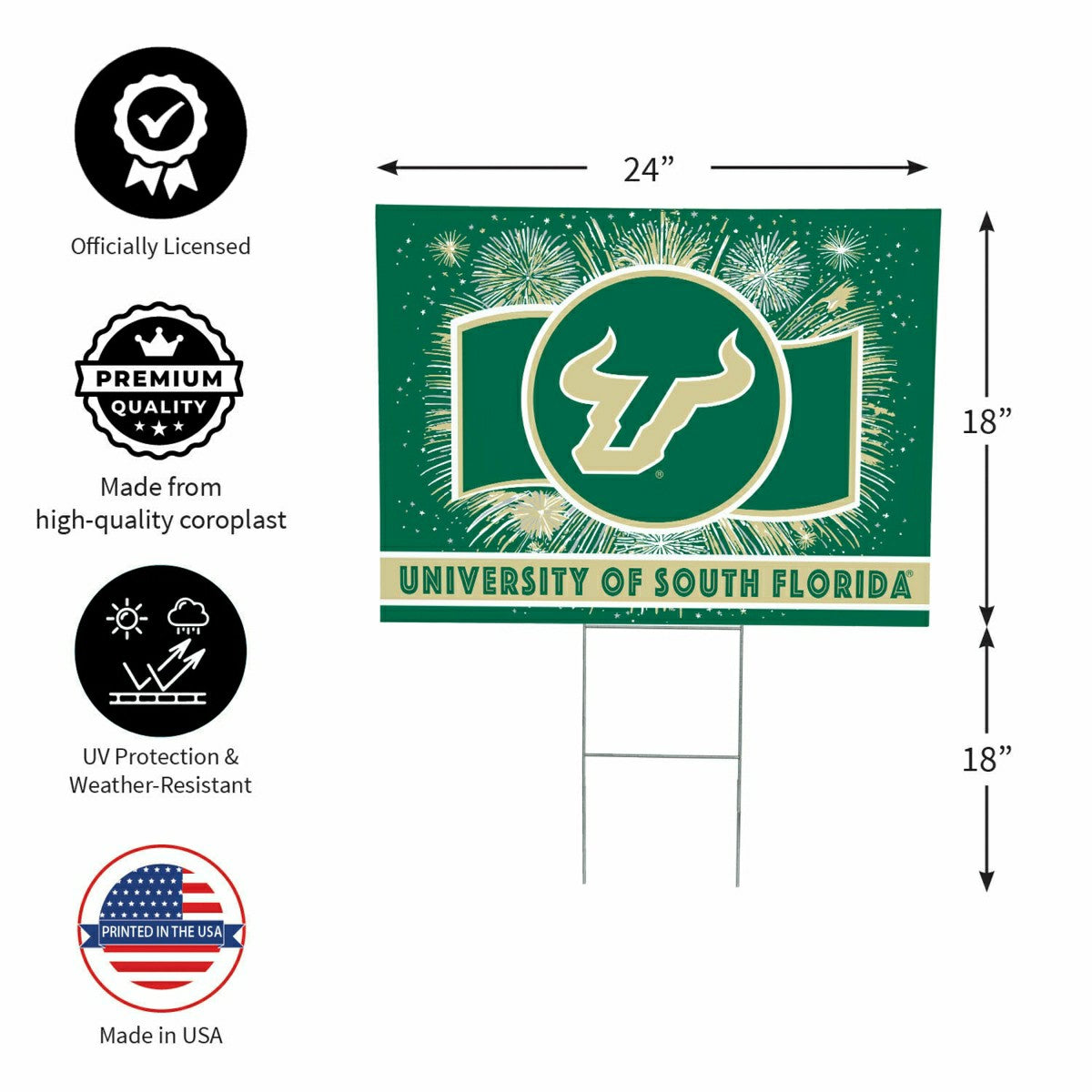 University of South Florida Yard Sign, Patriotic