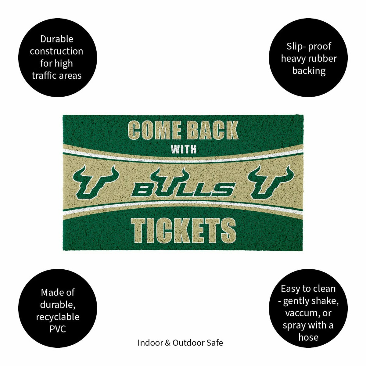 28" x 16" PVC Trapper Mat, Come Back with Tickets, University of South