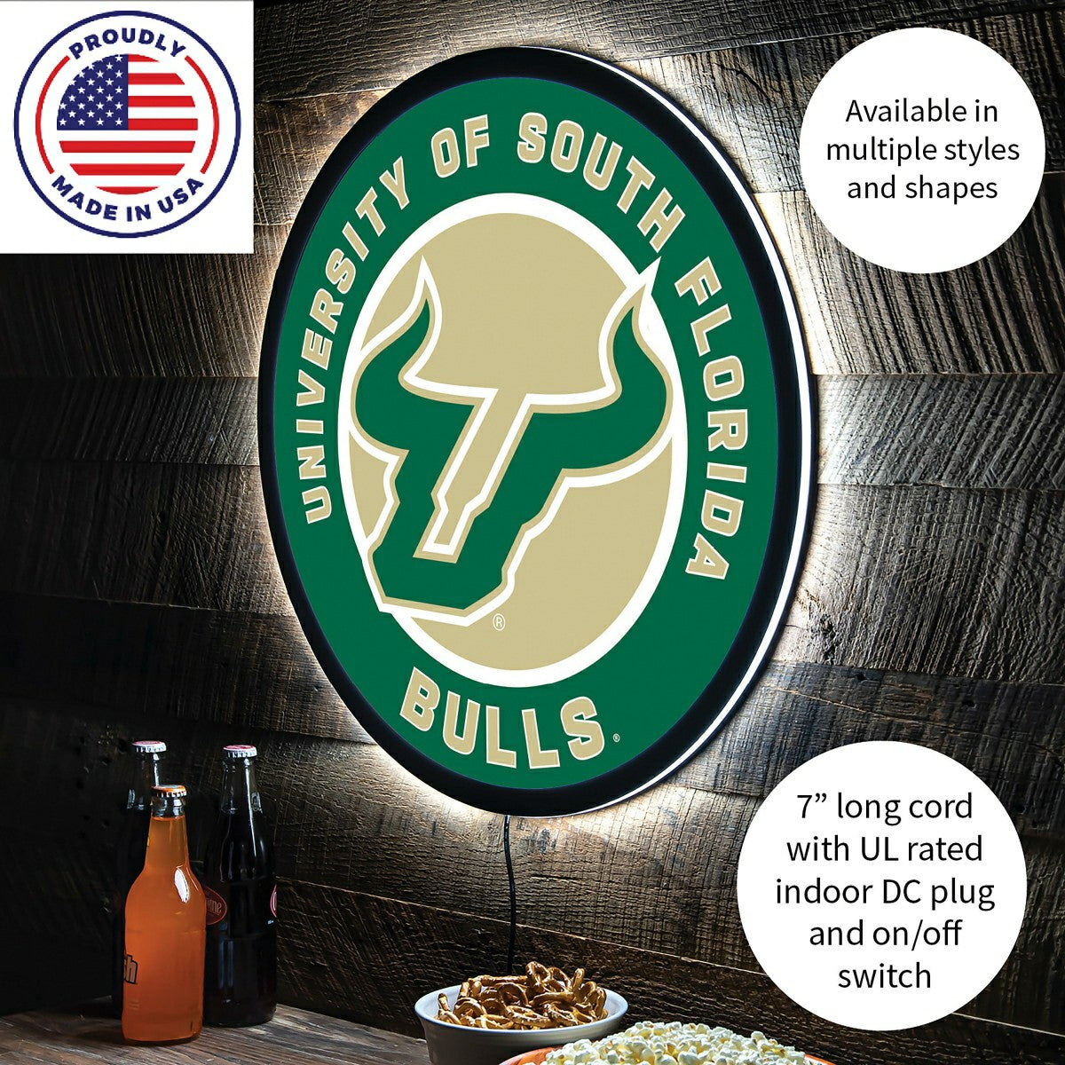 LED Wall Decor, Round, University of South Florida