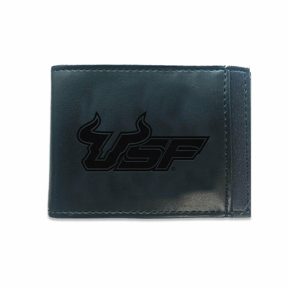Front Pocket Wallet w/ RFID Blocking, UNIVERSITY OF SOUTH FLORIDA, Bla
