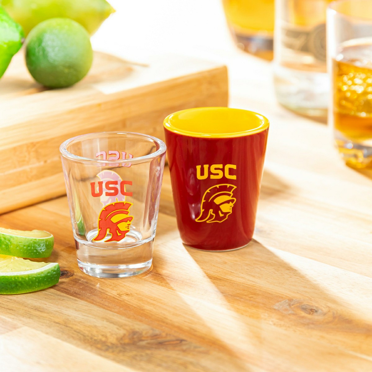 University of Southern California 4-Piece Ceramic and Glass 2oz. Shot