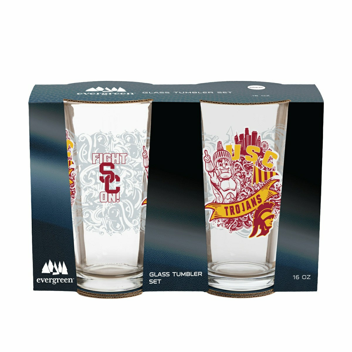 University of Southern California 16oz Glass pint, Set of 2