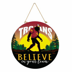 University of Southern California Bigfoot Round Door Décor with Hangin