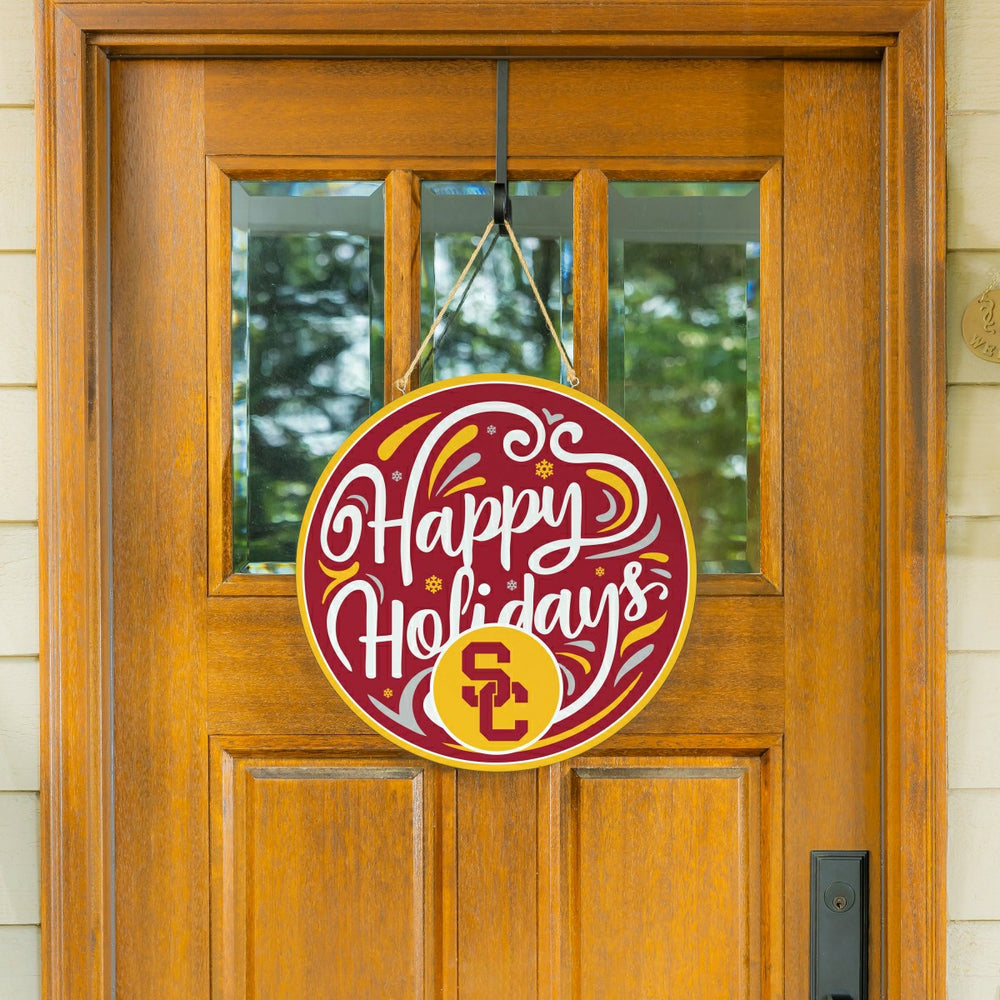University of Southern California Holiday Round Door Décor with Hangin