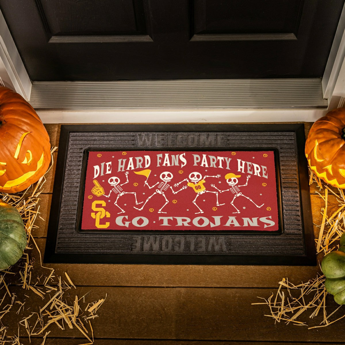 University of Southern California Flocked Coir Halloween Sassafras Swi