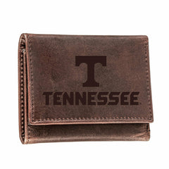 University of Tennessee, Tri-Fold Wallet, Brown, CH, 100% Genuine Leat