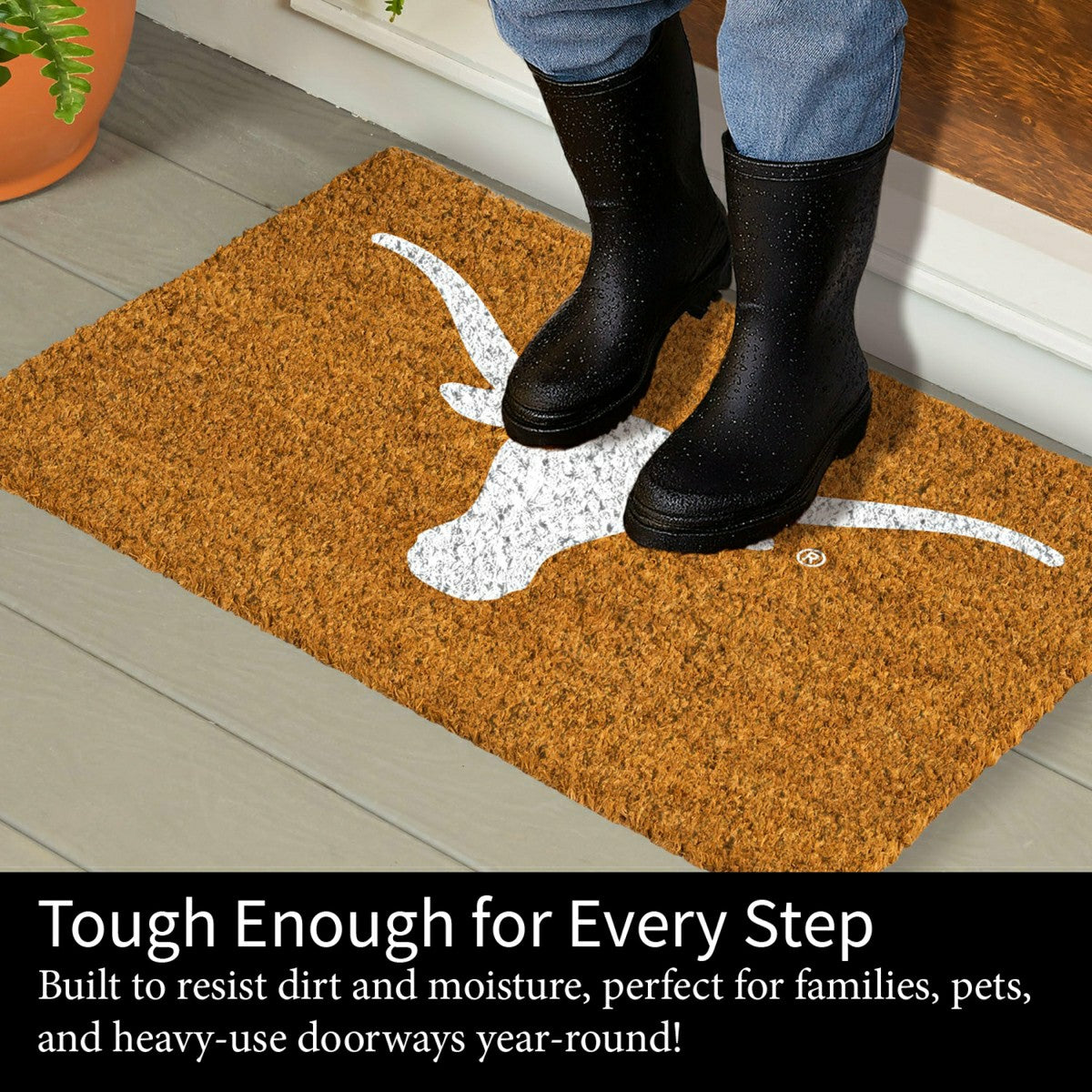 Coir Mat, 16"x28", University of Texas