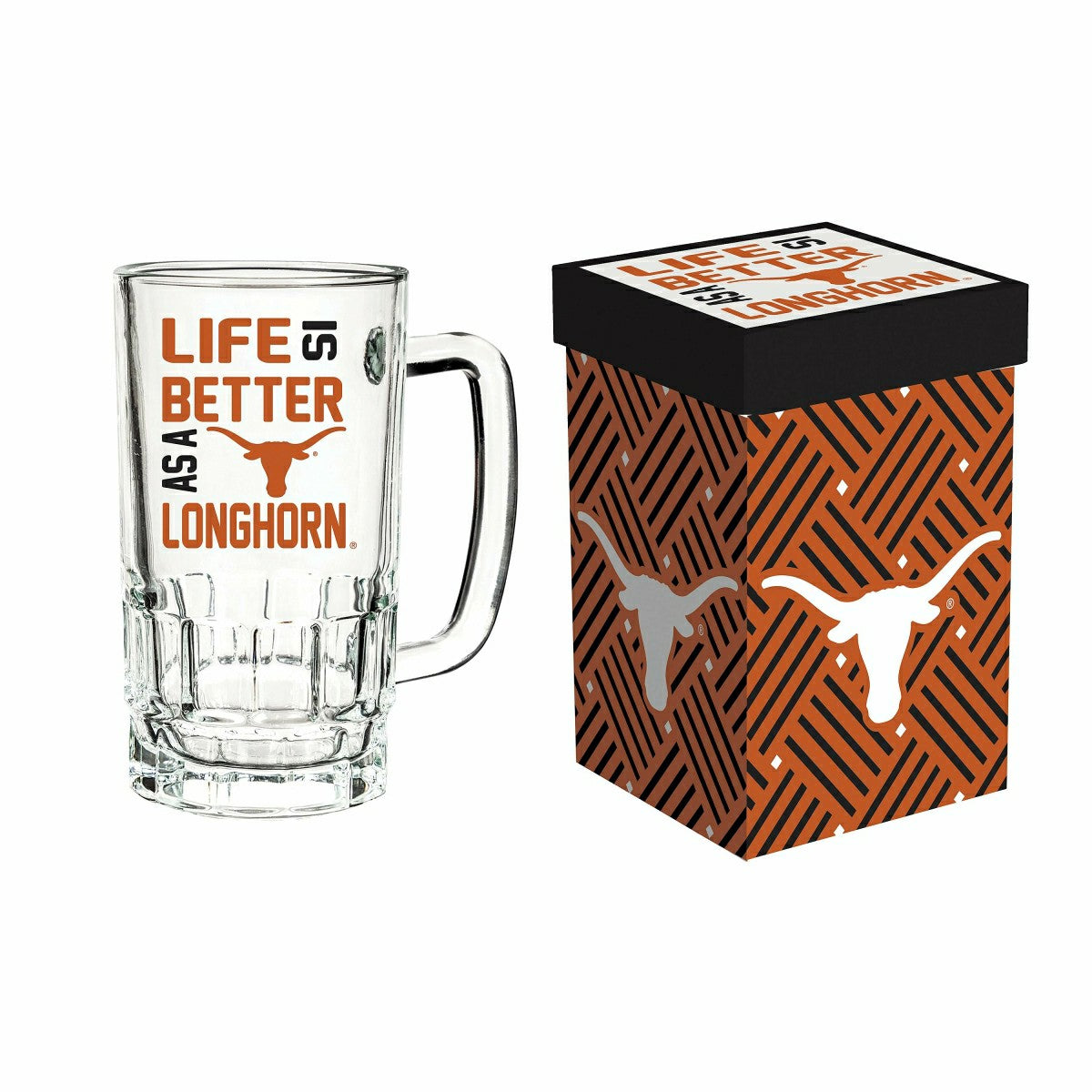 Glass Tankard Cup, with Gift Box, University of Texas