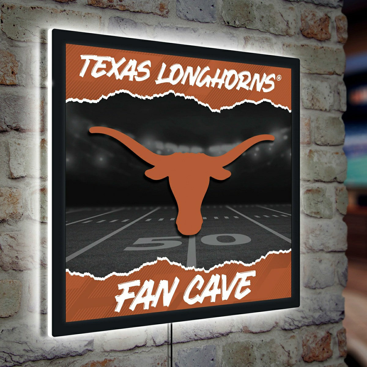 University of Texas 23"H x 23"L LED Wall Decor, Edgelite, Square