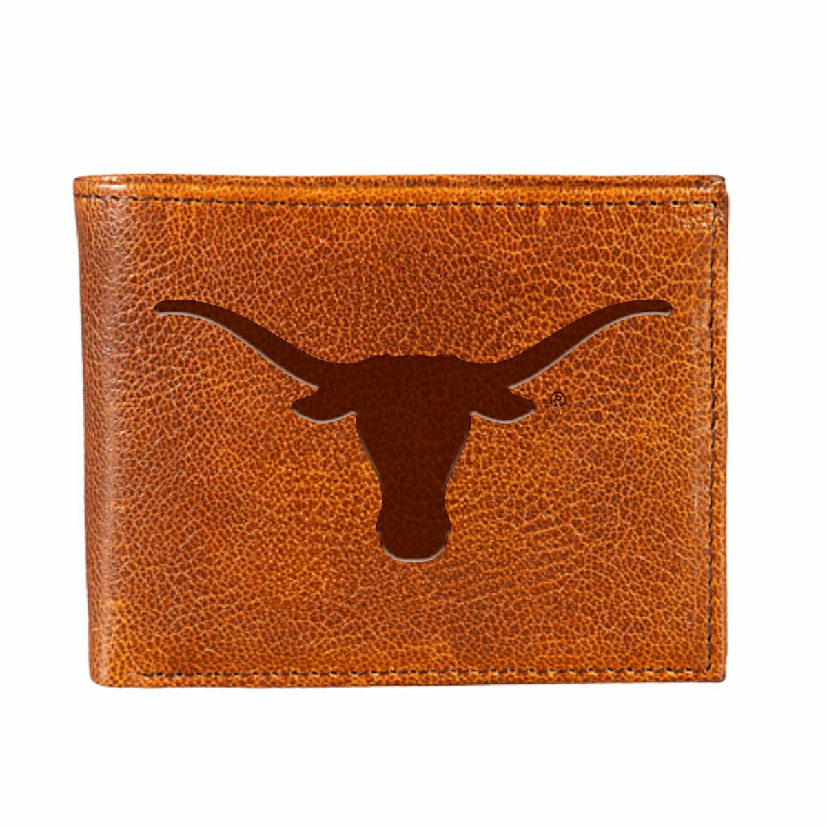 University of Texas, Embossed 100% Genuine Tumbled Leather Passcase Bi