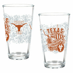University of Texas 16oz Glass pint, Set of 2
