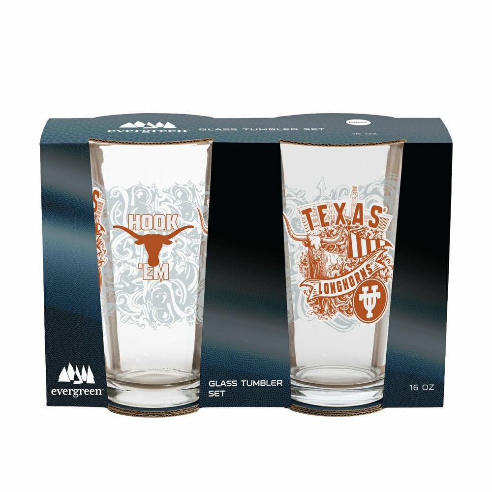 University of Texas 16oz Glass pint, Set of 2