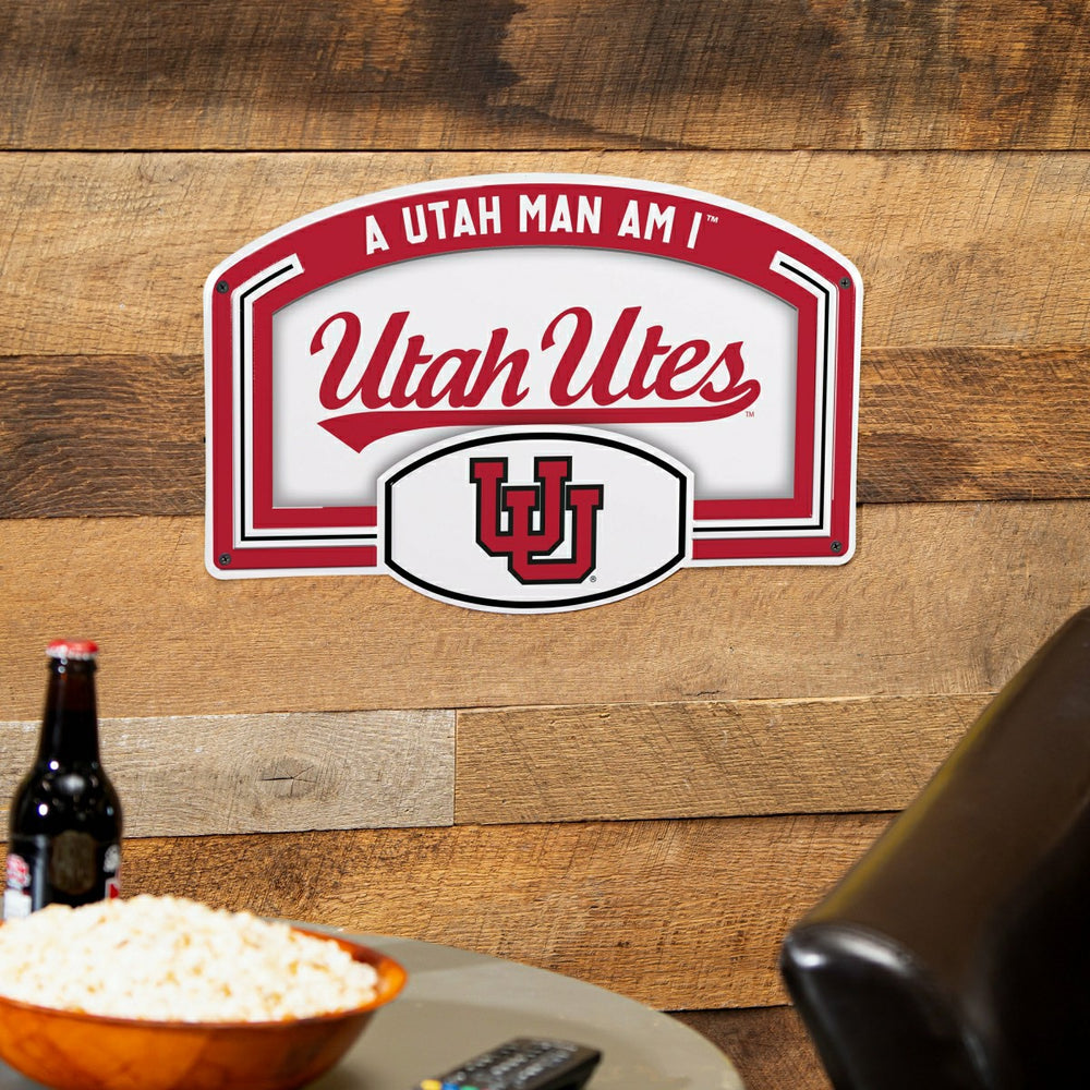 University of Utah USA Embossed Steel Wall Sign, 11" x 17"