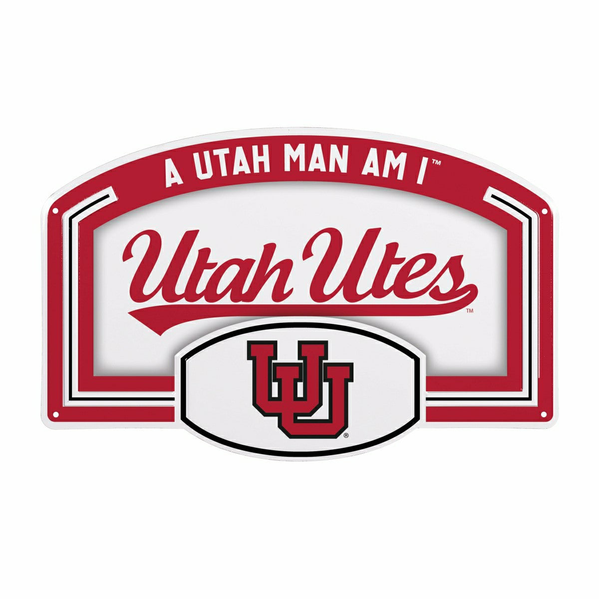 University of Utah USA Embossed Steel Wall Sign, 11" x 17"